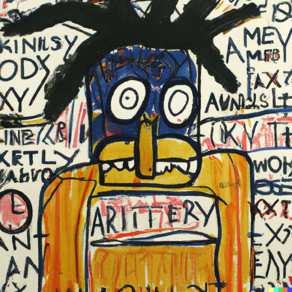 a representation of anxiety, painting by Jean-Michel Basquiat